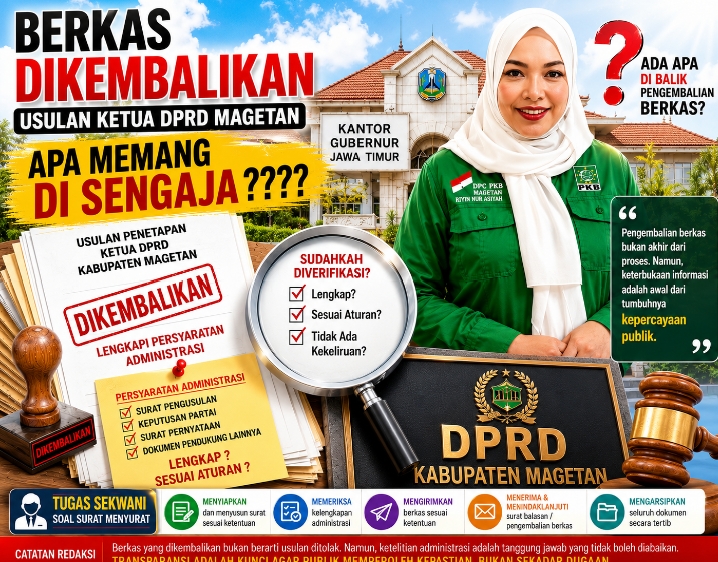 DPRD Magetan Lengkapi Berkas Pergantian Pimpinan, Usulan Riyin Nur Asiyah Menunggu Persetujuan Pemprov Jatim