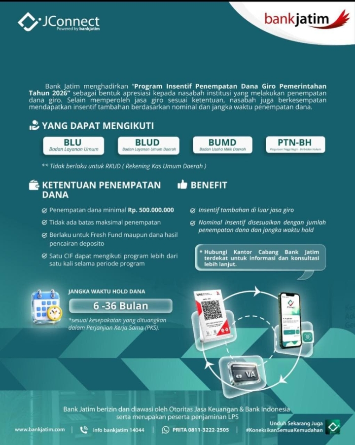 Bank Jatim Hadirkan Program Insentif Dana Giro Pemerintah 2026, Beri Nilai Tambah bagi Lembaga Pemerintah dan BUMD