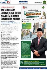 Kemenag Magetan Ajak Masyarakat Sukseskan Gerakan Bersih-Bersih Masjid “Geber Mas” Serentak