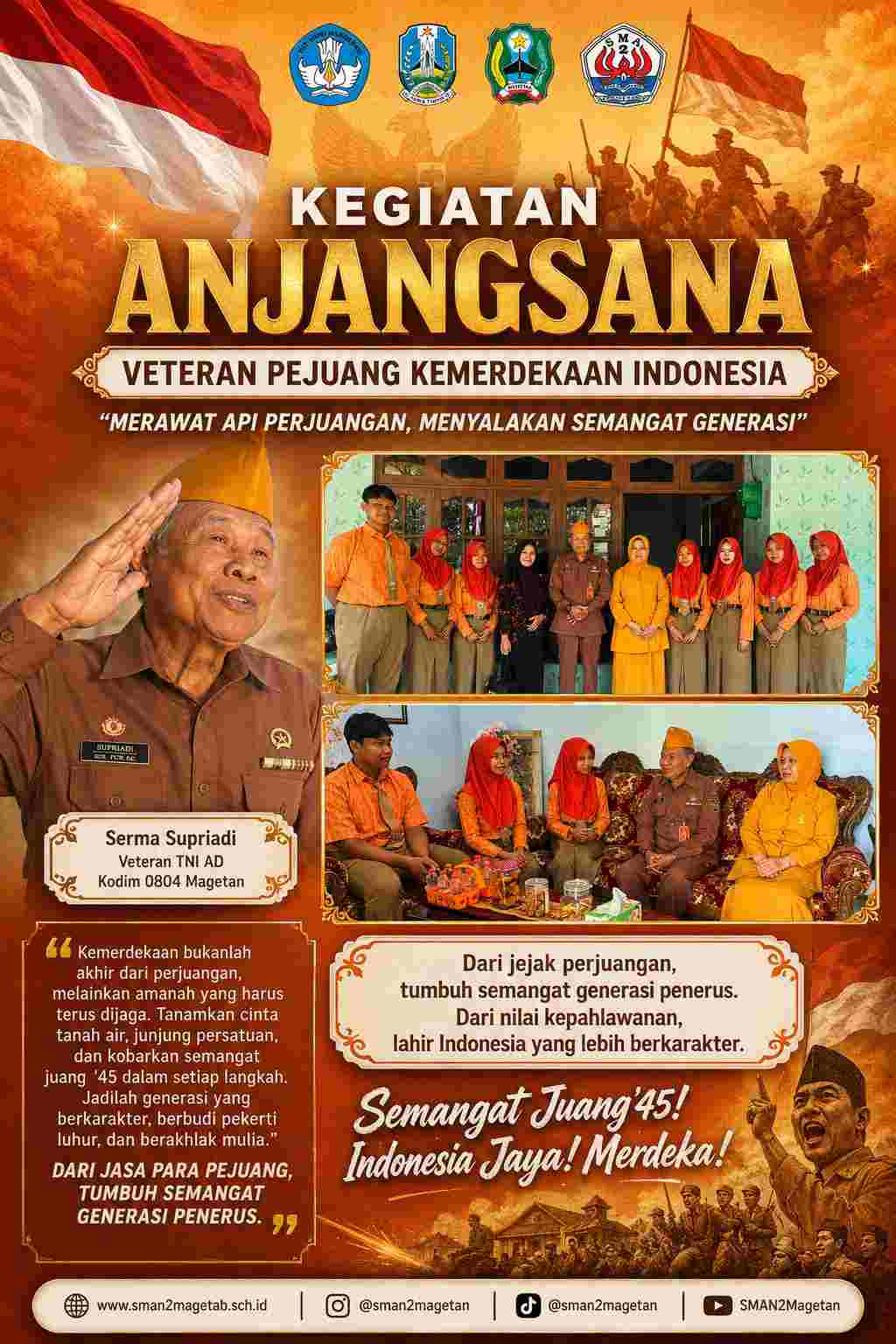 Rawat Api Perjuangan, SMAN 2 Magetan Anjangsana ke Veteran: Menjaga Ingatan, Menyalakan Semangat Generasi