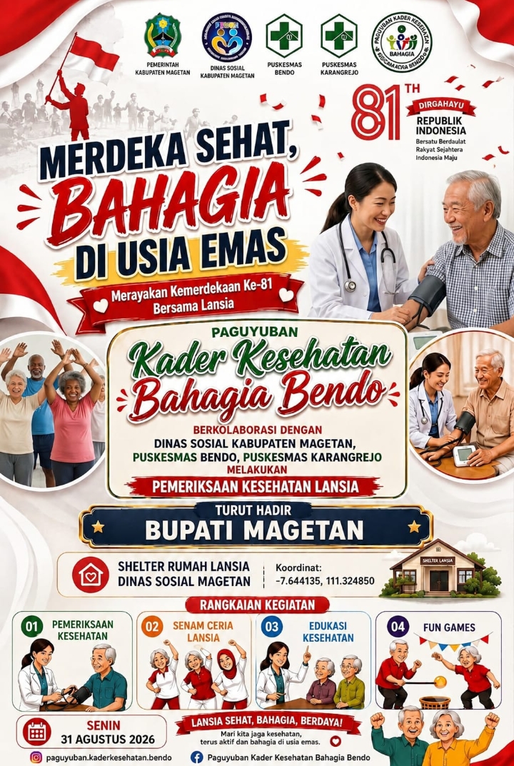 Merdeka Sehat, Bahagia di Usia Emas, Semarakkan HUT ke-81 RI di Bendo