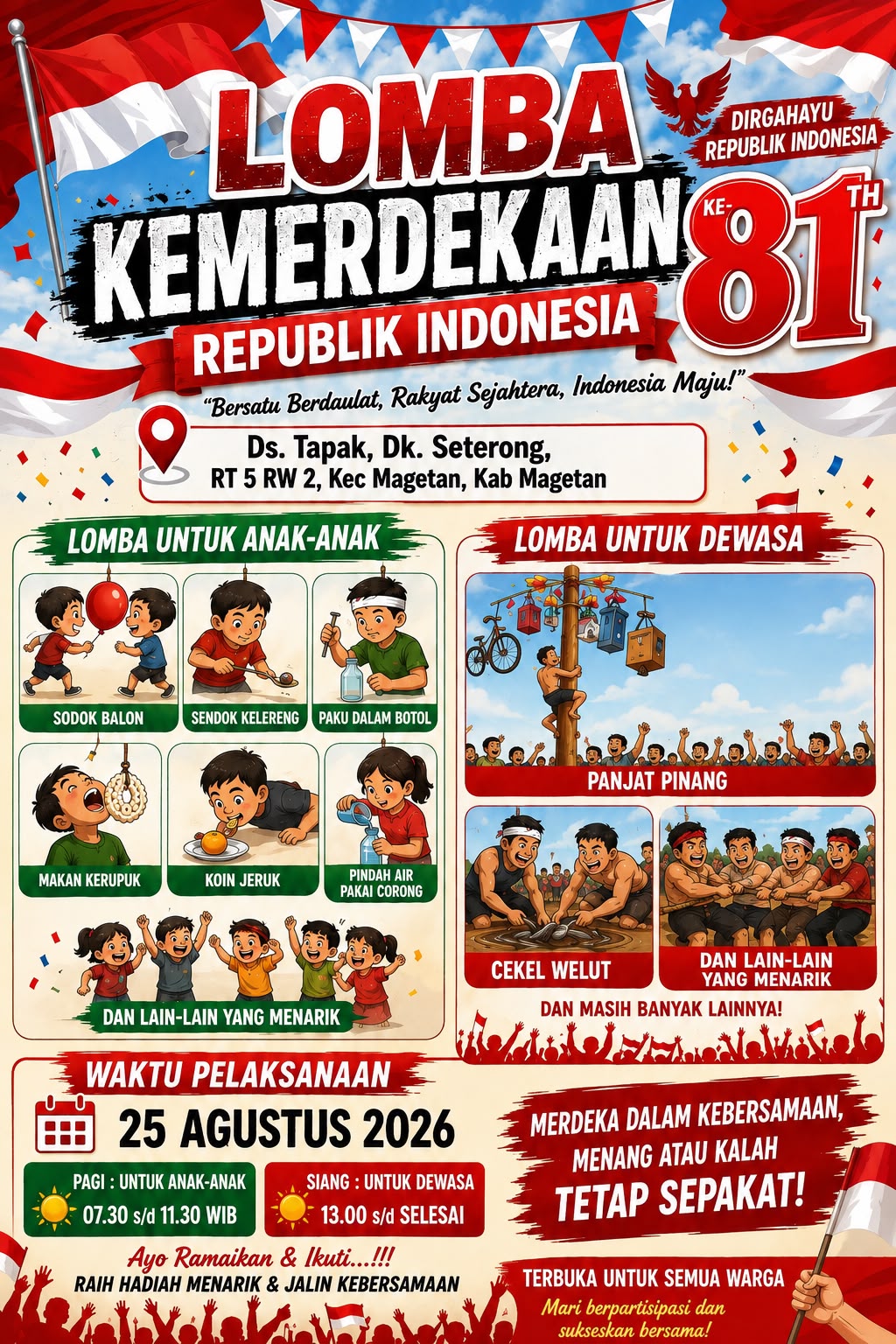 Semarak Kemerdekaan di Dukuh Seterong Digelar dari Dana Mandiri Warga