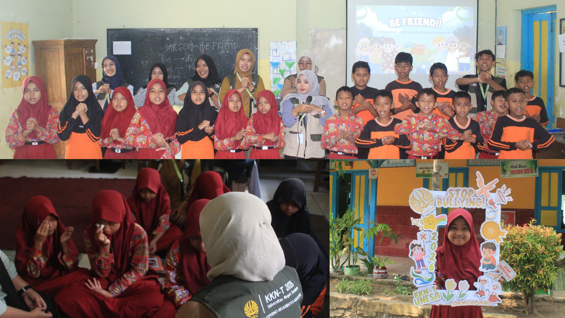 Mahasiswa KKN UNESA Ajak Siswa SDN Mojopurno Cegah Bullying melalui Program “BeFriend”