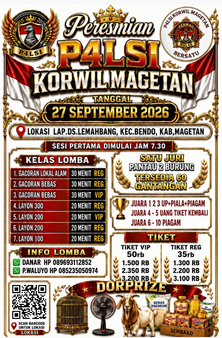 Persim P4LSI Korwil Magetan Gelar Lomba Kicau Burung 27 September, Letnan Budi Ajak Masyarakat Berbondong-bondong Menyaksikan