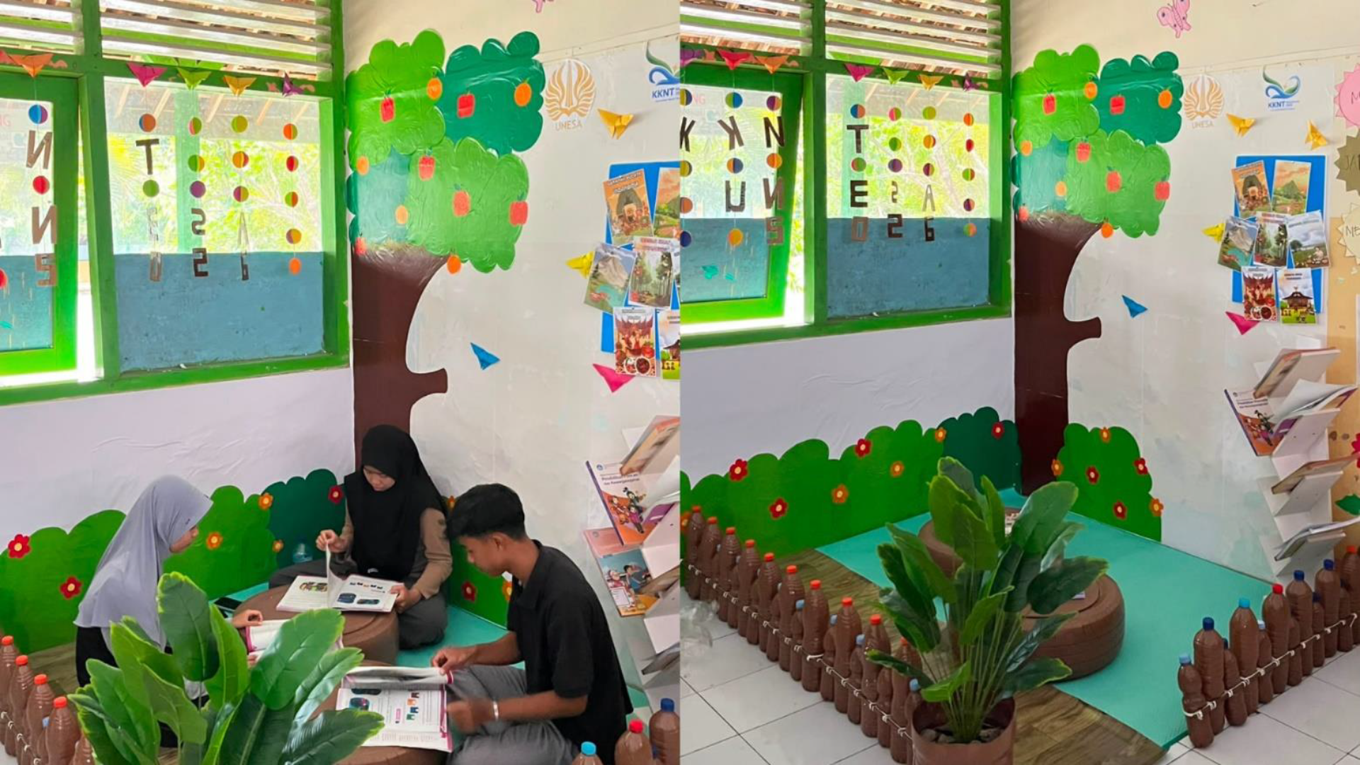 ReadSpace Hadir di SDN Mojopurno, Mahasiswa KKNT UNESA Dorong Budaya Literasi Siswa